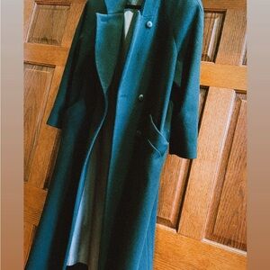 Vintage Forest Green 100% Wool Coat – Size 10 | Made in USA